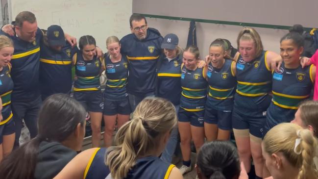 Westbourne celebrates its first win of the Premier B women's season.