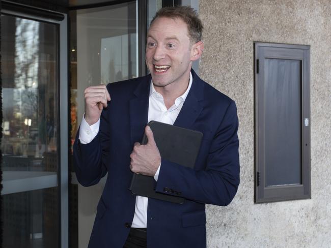 Former leader of the opposition David Speirs leaves the ABC building in Collinswood. 9th August 2024. Picture: Brett Hartwig