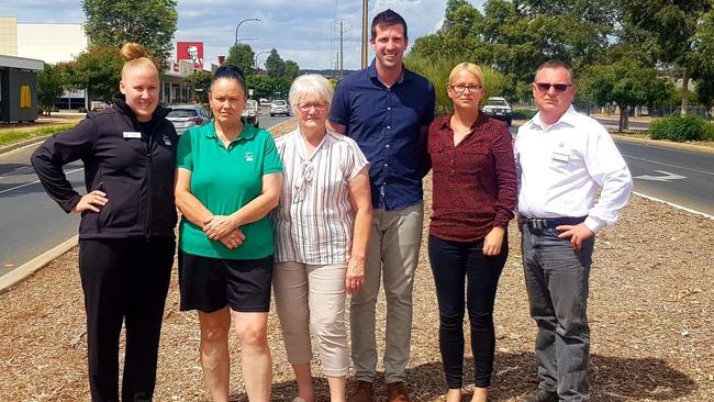 Playford councillors (from left) Katrina Stroet, Cathy-Jo Tame, Marilyn Baker, Clint Marsh, Misty Norris and David Kerrison are calling for Curtis Rd to be duplicated. Picture: Supplied