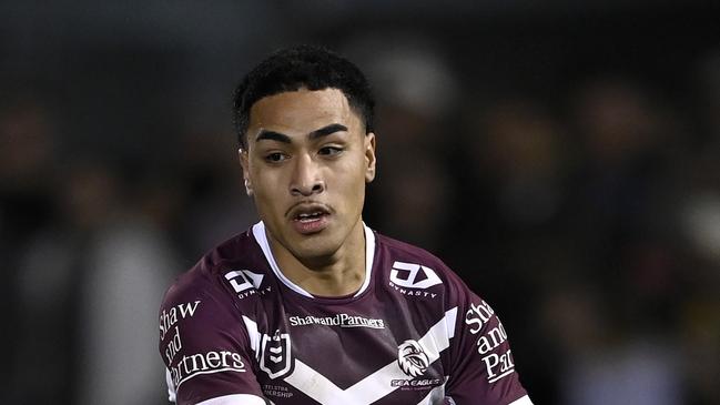 Lehi Hopoate is happy to fill in at fullback for the injured Tom Trbojevic having worked closely with the superstar fullback in the pre-season. Picture: NRL Photos