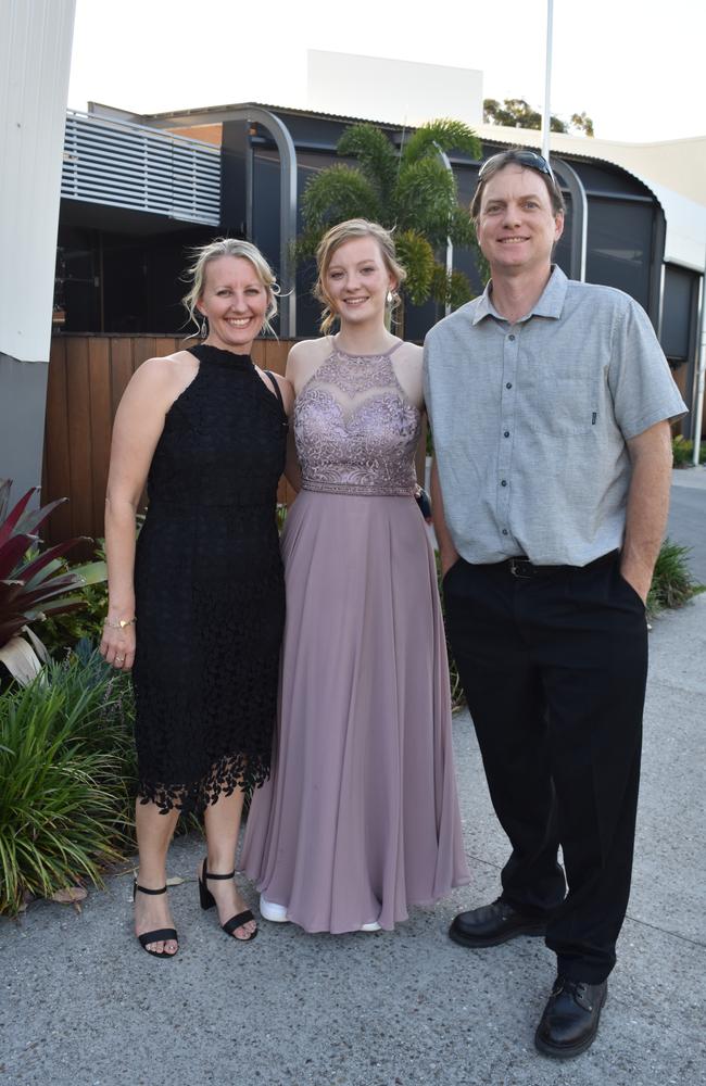 Vanessa, Kayla and Allen at the Maleny State High School formal on November 16, 2022. Picture: Sam Turner