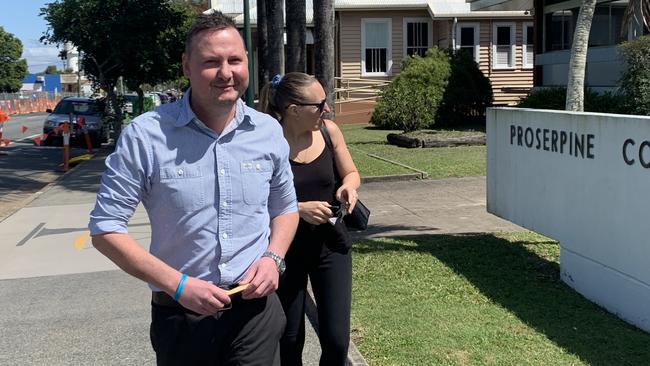 Micah Aaron Jones leaves Proserpine Magistrates Court with his partner on Monday, September 6, 2021 after pleading guilty to driving while under the influence of liquor and driving without a licence – disqualified. Picture: Kirra Grimes