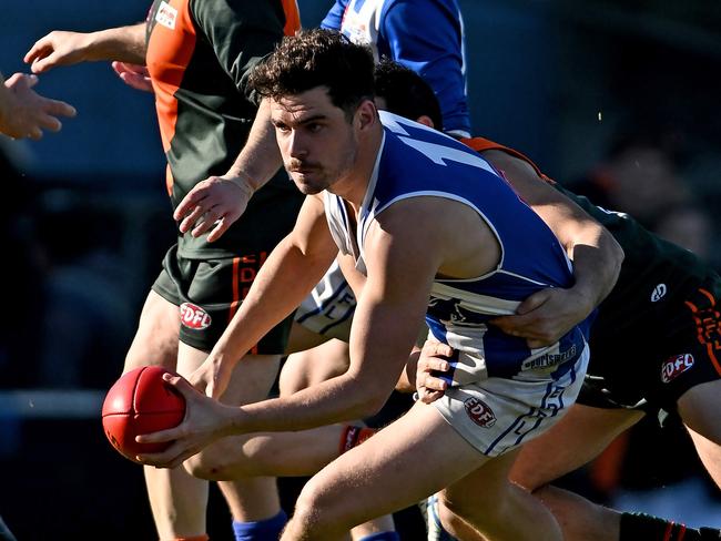 Oak ParkÃs Cameron Milich during the EDFL Division 2 Grand Final between Keilor Park and Oak Park in Essendon, Saturday, Sept. 3, 2022. Picture: Andy Brownbill