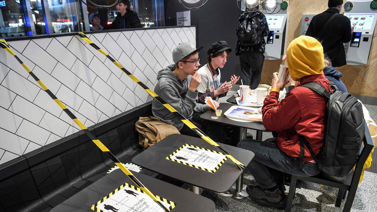 But what a difference six months makes. Now tables are taped off and fewer people are out and about as the second wave has hit the country hard. Picture: Fredrik Sandberg/TT News Agency/AFP