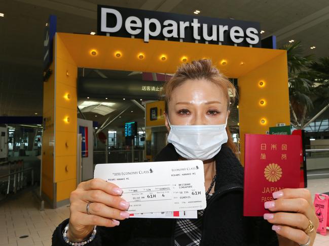 Brisbane International Airport is still very quite as Sydney and Melbourne Airports open to international arrivals and departures from today - Hannah Murphy heading to Japan to see her sick father. Eagle Farm Monday 1st November 2021 Picture David Clark