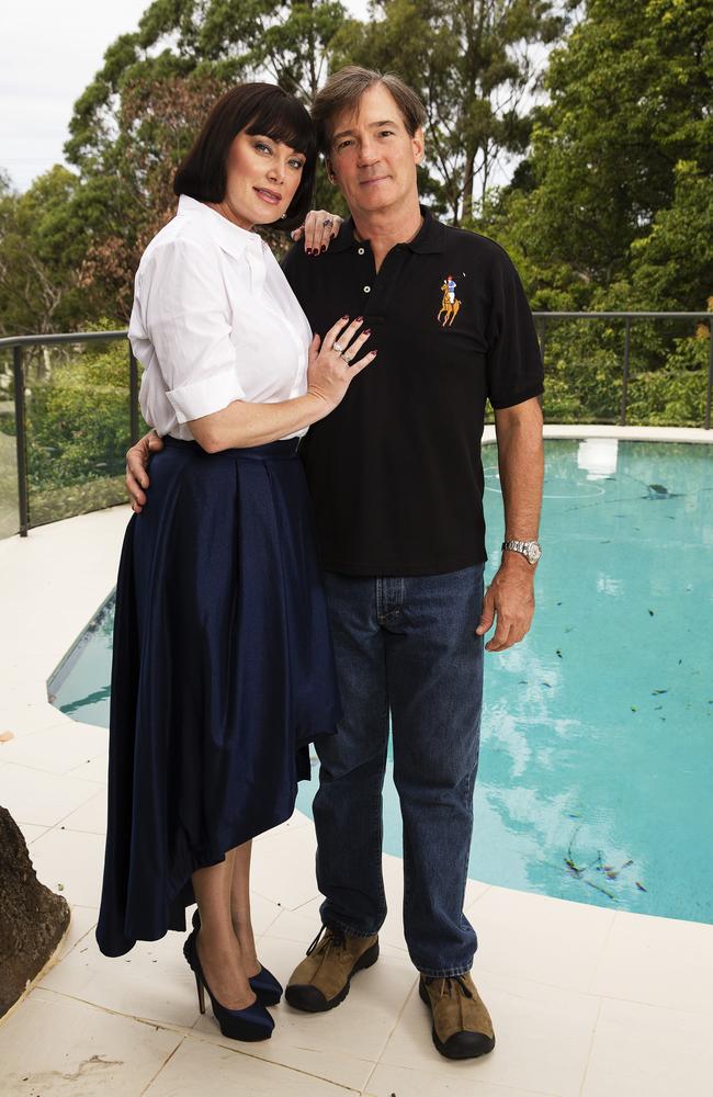 David with wife and Real Housewives star Lisa Oldfield at their home. Picture: Justin Lloyd.