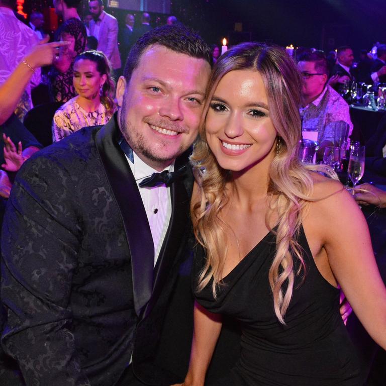 Jake Bowcock and Sara Cupovic at Gold Coast Business Excellence Awards Hall of Fame induction at The Star Gold Coast. Picture: Regina King.