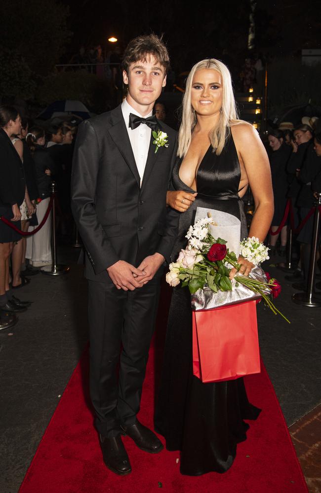 Georgia Clay and partner Noah Tuckwell arrive at The Glennie School formal at Picnic Point, Thursday, September 12, 2024. Picture: Kevin Farmer