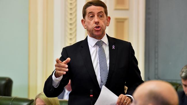 State Development Minister Cameron Dick in state parliament. (AAP Image/Darren England) 