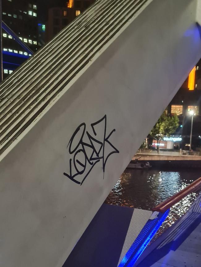 A graffiti tag in Melbourne’s CBD. Picture: supplied