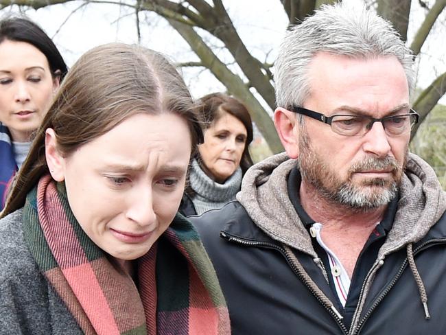 Sarah and Borce Ristevski appeal for information about Karen Ristevski. Picture: AAP/Tracey Nearmy