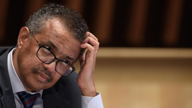 World Health Organisation director-general Tedros Adhanom Ghebreyesus at a press conference in Geneva in July. Picture: AFP