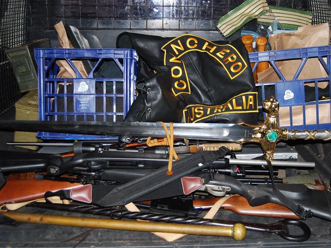 A number of guns were seized from the home of Comanchero member Ricky Perceval in 2009, leading to questions about how gang members had managed to secure firearm licenses.