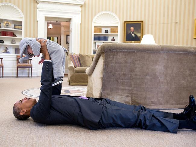 “This is the first time the same child has made two appearances in the Year in Photos. But it was difficult to not again include Ella Rhodes, daughter of Deputy National Security Advisor Ben Rhodes, after the President lifted her in her elephant costume that she was wearing for a Halloween event at the White House on October 30, 2015 “. Picture: Pete Souza/The White House