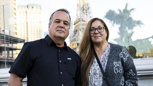 Chris Decollibus and his wife Monica in Las Vegas. Picture: Aude Guerrucci