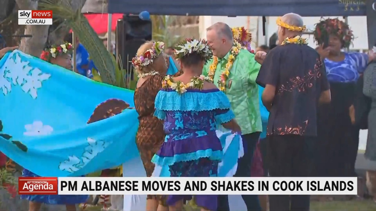 Albanese spotted dancing during Pacific Islands Forum