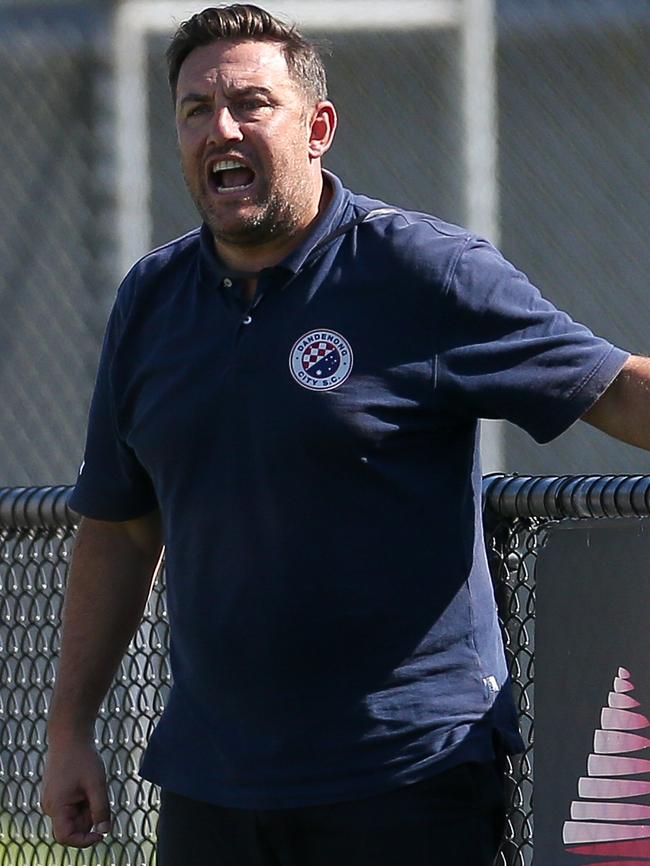 Dandenong City coach Nick Tolios. Picture: Brendan Beckett