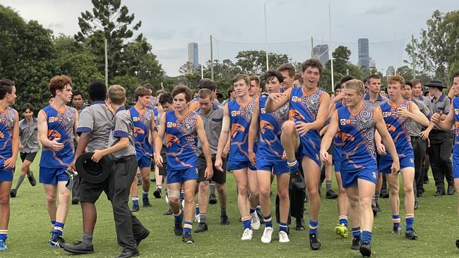 The Ashgrove swarm after beating Padua College last week, before fronting Iona just two days later and coming away victorious.