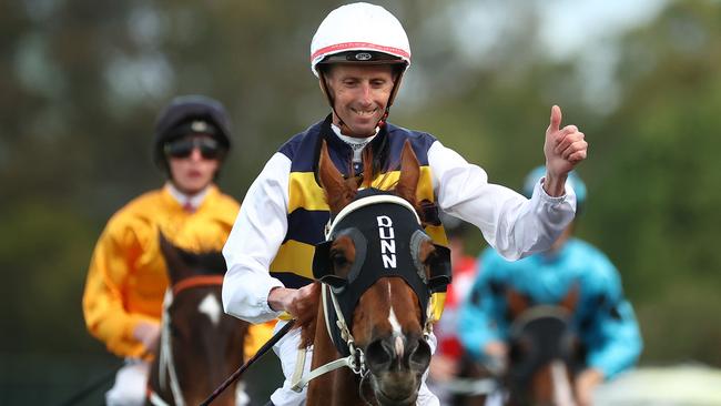 Nash Rawiller riding Cepheus wins Race 7 NED Whisky Shannon Stakes during Kia Golden Rose Day at Rosehill Gardens on September 23. Picture: Jeremy Ng/Getty Images