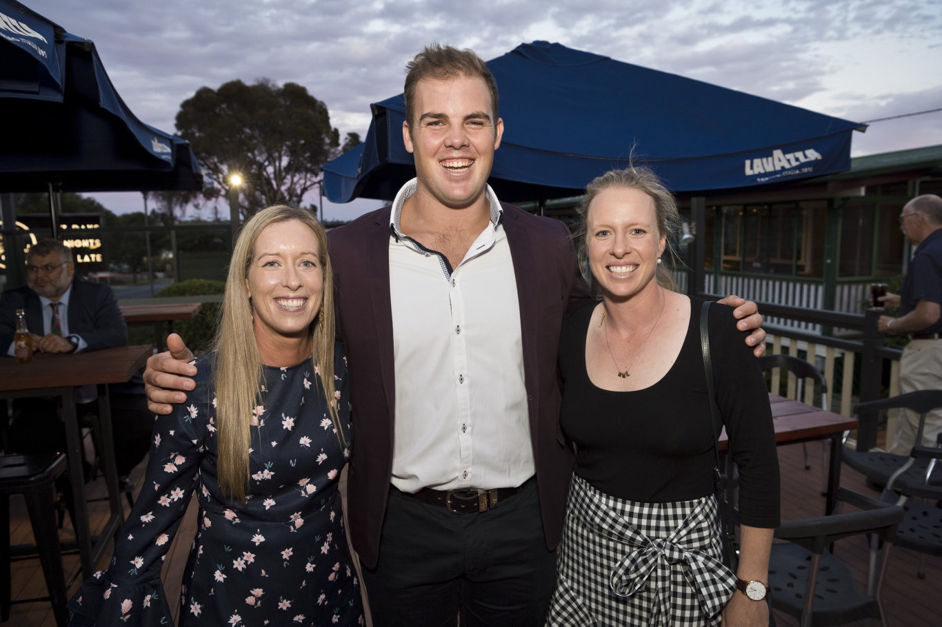 Special guests (from left) Karen Robertson, Matthew Denny and Gemma Etheridge at the Darling Downs School Sport 40th anniversary dinner at Urban Grounds Cafe, Friday, March 1, 2019. Picture: Kevin Farmer