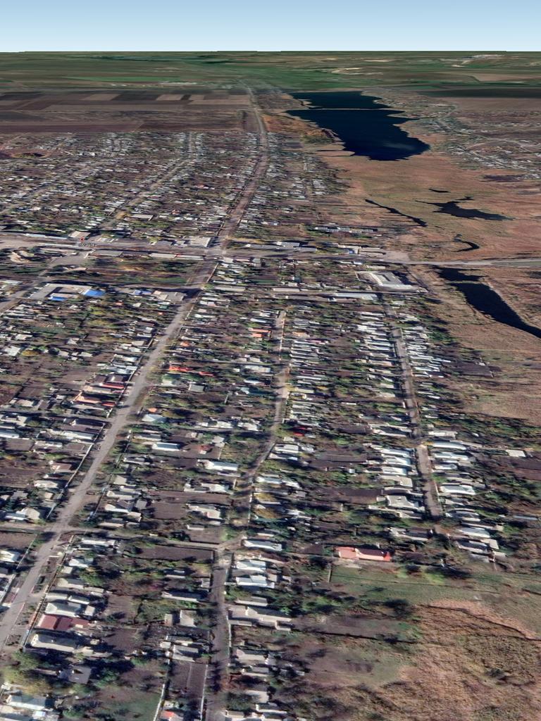 Google Maps images show the destruction in the embattled Ukrainian city of Marinka.