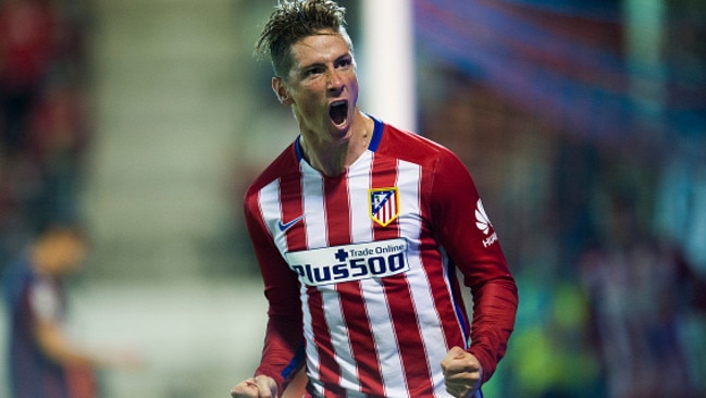 Fernando Torres of Atletico de Madrid celebrates.