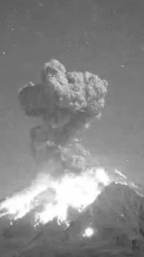 Two Eruptions Recorded at Mexico's Popocatepetl Volcano