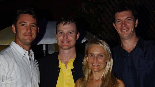 Bob Douglas, John Ries with Sharon and Jason North at Mantaz Club and Bar Pic Bryan Lynch AD225023