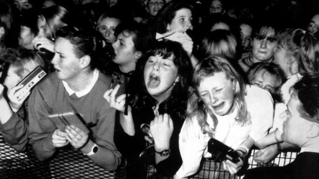 Neighbours fans waiting at Southland Shopping Centre to see actor and singer Jason Donovan 09 June 1989.