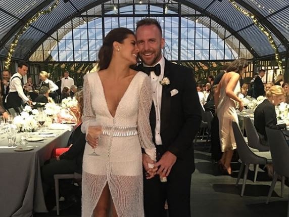 Lauren Phillips and Lachlan Spark at their wedding in December 2017.