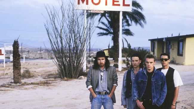 U2 at the Joshua Tree National Park in 1987 during album cover sessions. Pic: Anton Corbijn