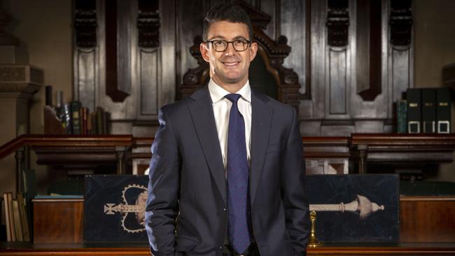 Dan Cregan on the floor of the House of Assembly in parliament, after he was elected Speaker of the House last year. Picture Emma Brasier