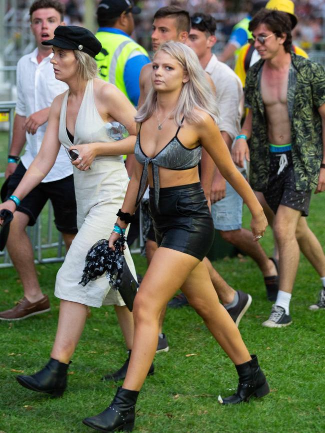 Black ankle boots were in at Field Day. The Daily Telegraph does not suggest anyone in this picture is on drugs.