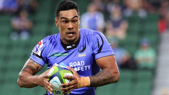 Chance Peni of the Force makes a run during the Round 2 Super Rugby match between the Western Force and the Queensland Reds at NIB Stadium in Perth, Thursday, March 2, 2017. (AAP Image/Richard Wainwright) NO ARCHIVING, EDITORIAL USE ONLY