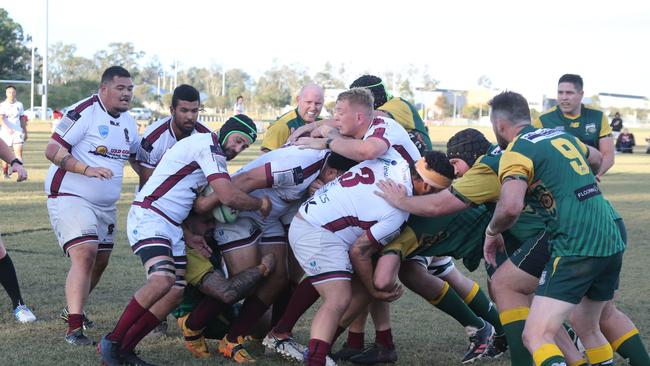 Round 16 Gold Coast District Rugby Union first grade game between Surfers Dolphins and Nerang Bulls. Pic Mike Batterham