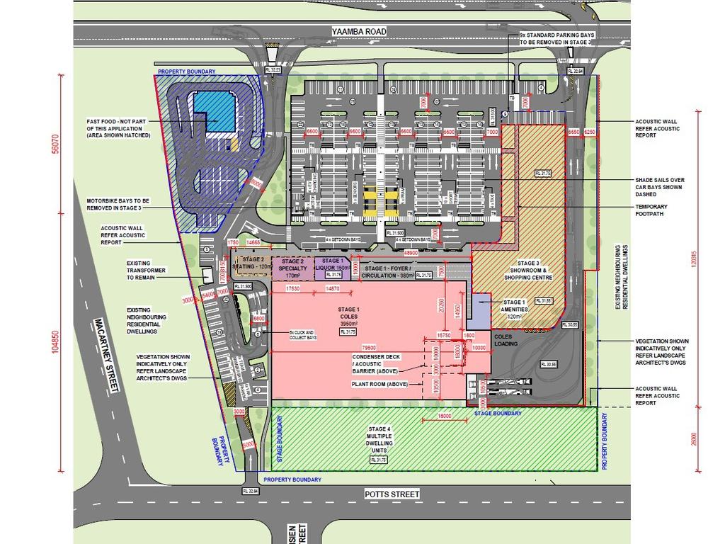 Proposed site plan for the former Bunnings Warehouse site. Photos: ThomsonAdsett architecture