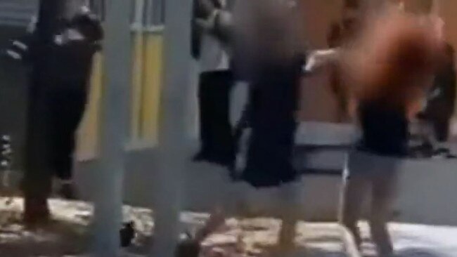 The video shows the male student punching a female student in the head. Picture: Nine