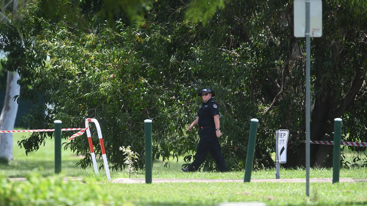 Police investigate an alleged police shooting in Gray's Ascension Park. Picture: (A)manda Parkinson