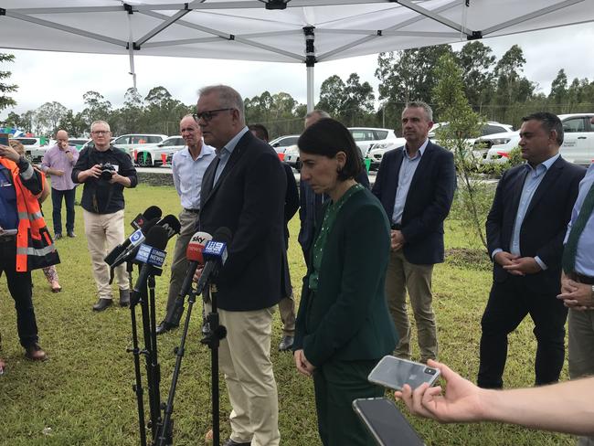 Prime Minister Scott Morrison and NSW Premier Gladys Berejiklian speaking at the announcement.