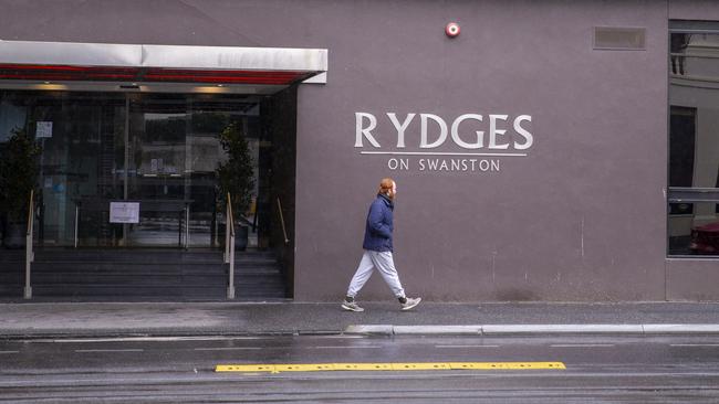 Rydges on Swanston was a quarantine hotel. Picture: Wayne Taylor