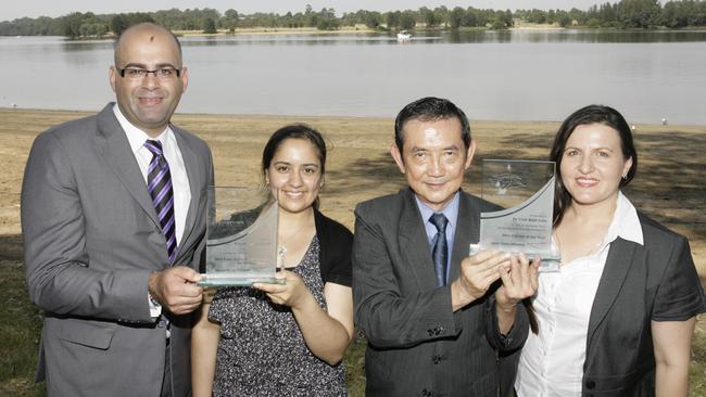 Pictured here in 2011 when deputy mayor of Bankstown council, Khal Asfour (left) served in positions both in the pre- and post-merger councils.