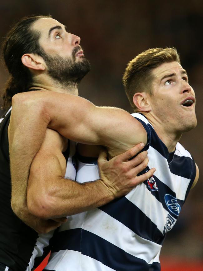 Zac Smith struggled for regular game time despite Geelong’s ruck issues. Picture: Michael Klein.