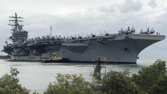 Giant US warship docks in Brisbane