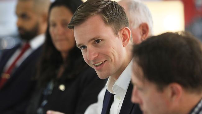 Geelong mayor Trent Sullivan at the Future Geelong roundtable discussion at Avalon airport. Picture: Mark Wilson