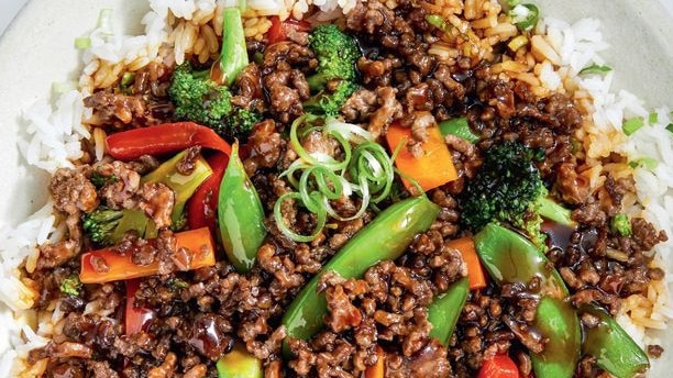 Teriyaki beef and rice is easy to make.