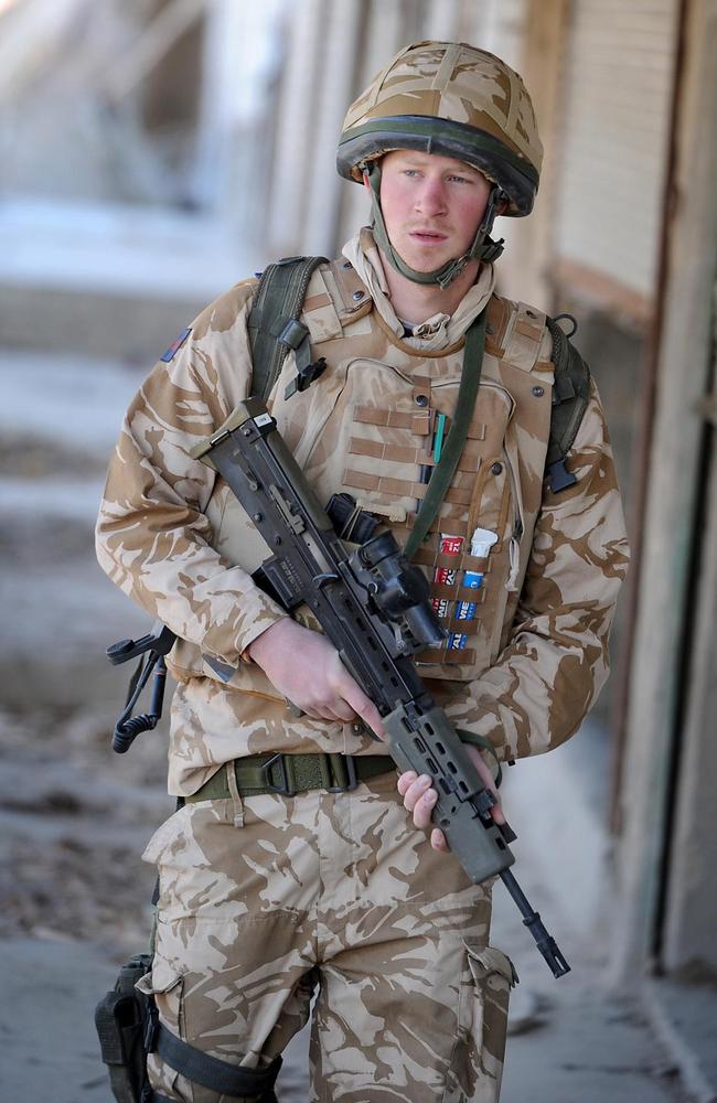 <b>2008: </b>In a top-secret operation, Prince Harry completes his first tour of Afghanistan. He would later achieve the rank of captain in 2011 and qualify as an Apache Aircraft commander. Picture: AFP