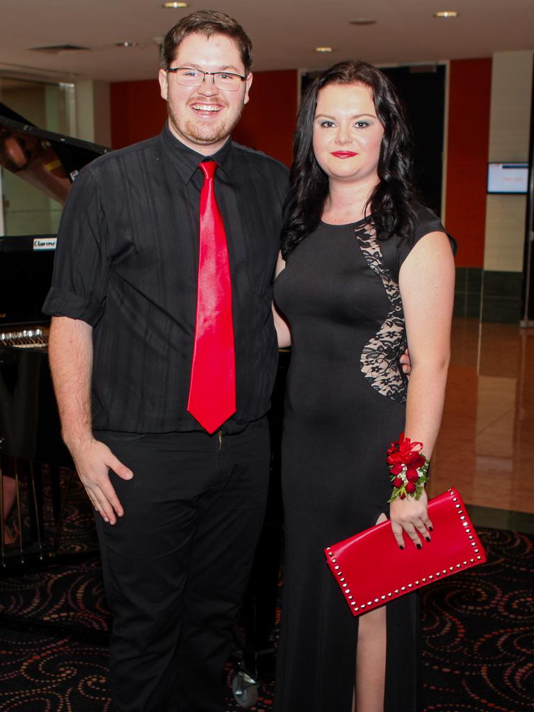 Michael McGuirk and Jaymie Blackburn at the 2013 Our Lady of the Sacred Heart Catholic College formal. Picture: NT NEWS