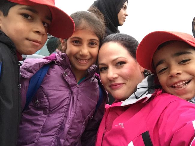 EMBARGOED SUN MAR19 TV COLUMN TRT World anchor and foreign correspondent Natasha Exelby with Syrian refugee children. Picture: Supplied