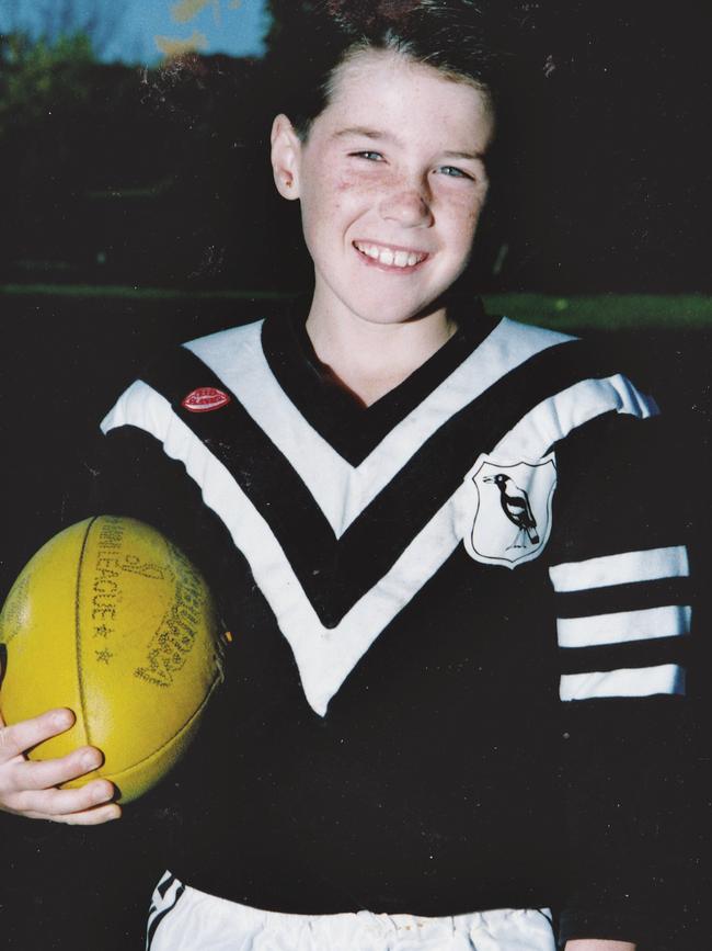 Gallen with the under-8s Wentworthville Magpies.