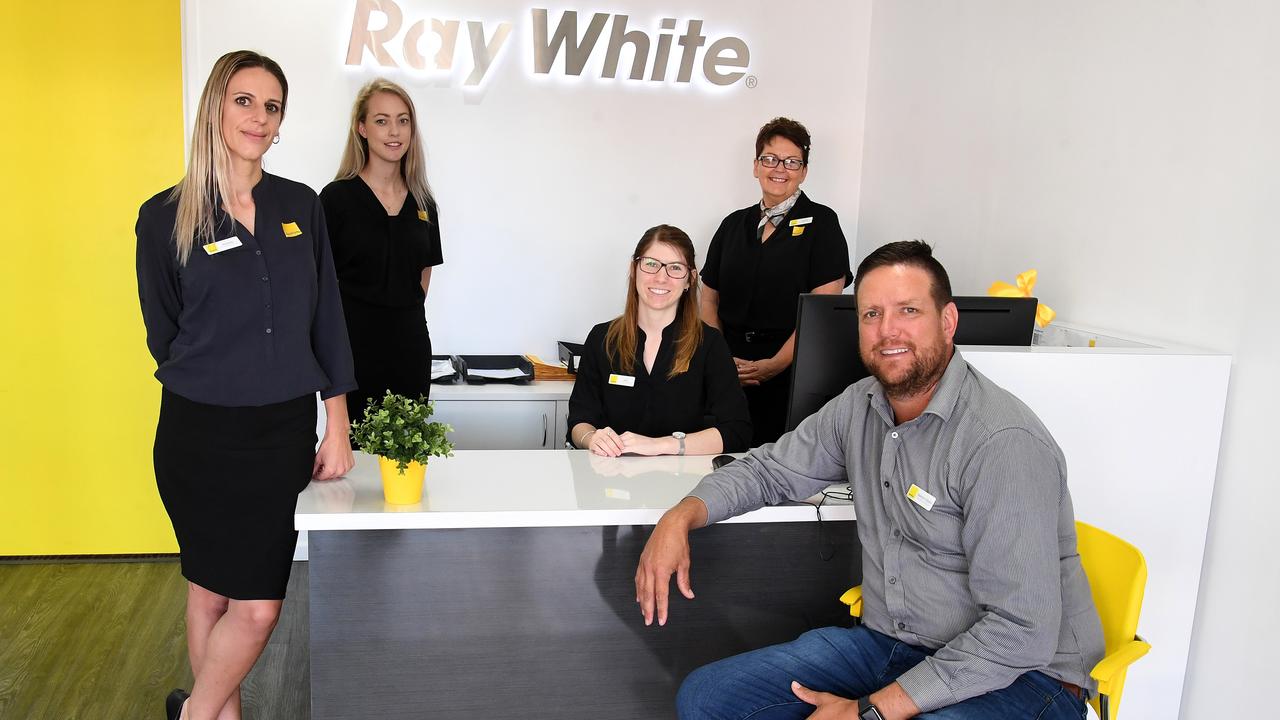 OPTIMISTIC: The Ray White Bundaberg team, Amanda Lindeman, Elizabeth Baker, Jess Rogers, Carmel Byrne and Warren Hitzke.